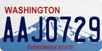 WA license plate AAJ0729