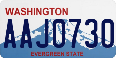 WA license plate AAJ0730