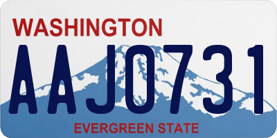 WA license plate AAJ0731