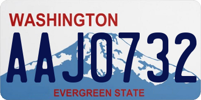 WA license plate AAJ0732