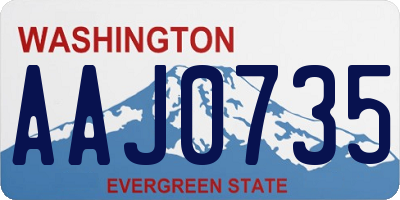 WA license plate AAJ0735