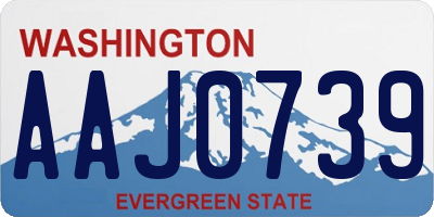 WA license plate AAJ0739