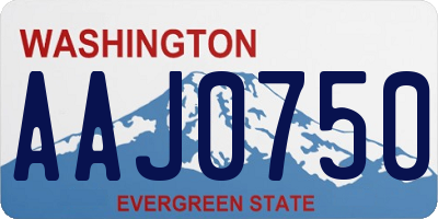 WA license plate AAJ0750