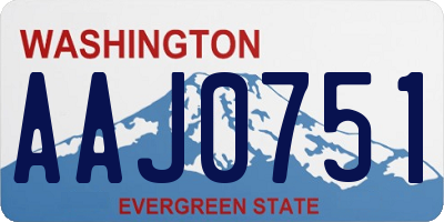 WA license plate AAJ0751