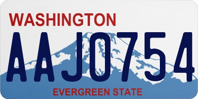 WA license plate AAJ0754