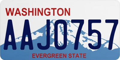 WA license plate AAJ0757