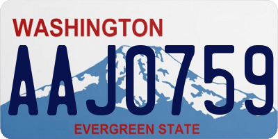 WA license plate AAJ0759