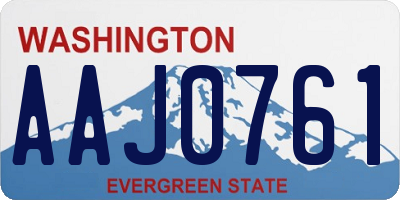 WA license plate AAJ0761