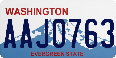 WA license plate AAJ0763