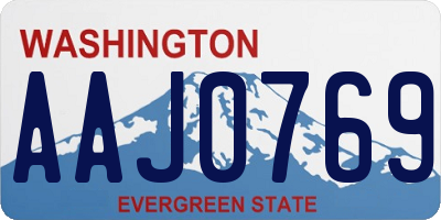 WA license plate AAJ0769