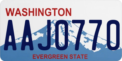 WA license plate AAJ0770