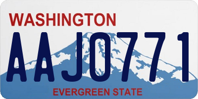 WA license plate AAJ0771