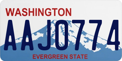 WA license plate AAJ0774