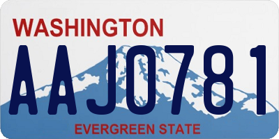 WA license plate AAJ0781