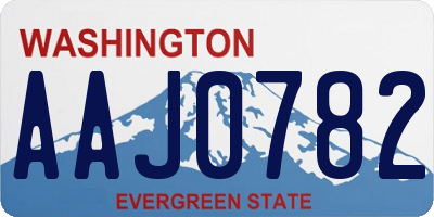 WA license plate AAJ0782