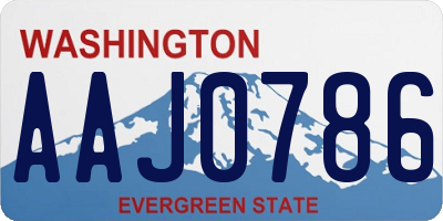 WA license plate AAJ0786