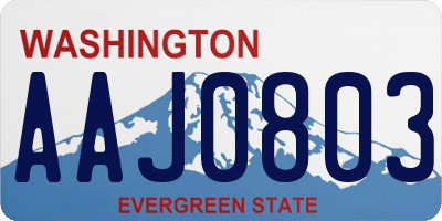 WA license plate AAJ0803