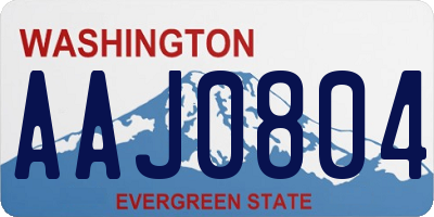 WA license plate AAJ0804