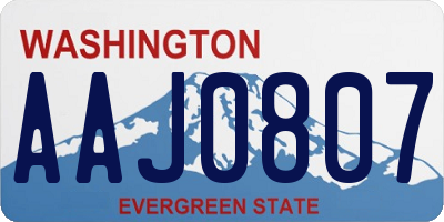 WA license plate AAJ0807