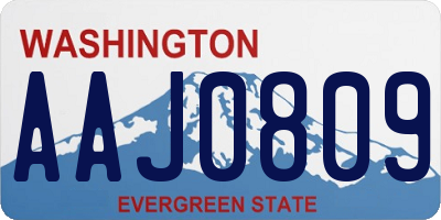 WA license plate AAJ0809