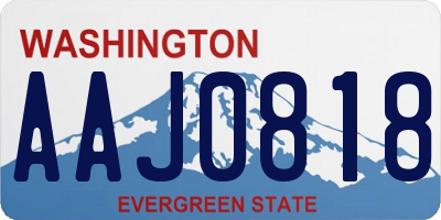 WA license plate AAJ0818