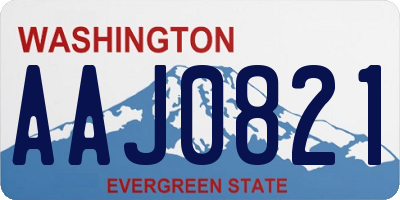 WA license plate AAJ0821