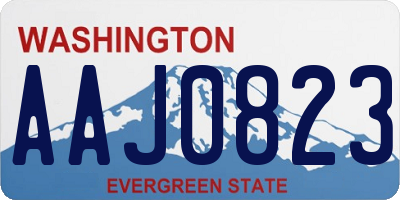 WA license plate AAJ0823
