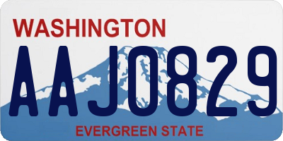 WA license plate AAJ0829