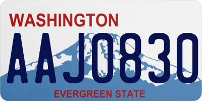 WA license plate AAJ0830