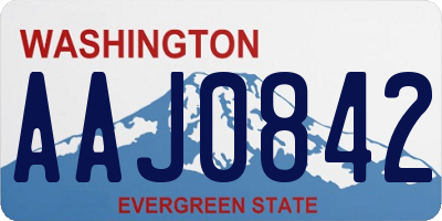 WA license plate AAJ0842