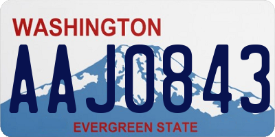 WA license plate AAJ0843