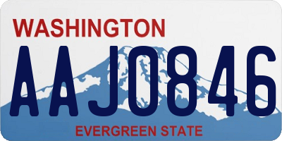 WA license plate AAJ0846