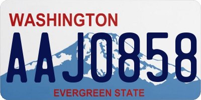 WA license plate AAJ0858