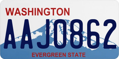 WA license plate AAJ0862