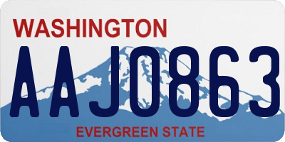 WA license plate AAJ0863