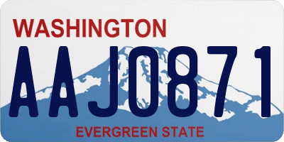 WA license plate AAJ0871