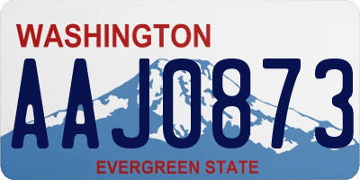 WA license plate AAJ0873