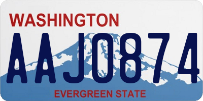 WA license plate AAJ0874
