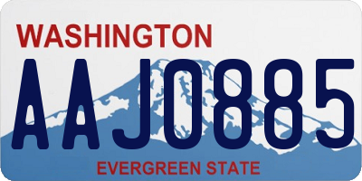 WA license plate AAJ0885