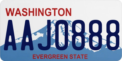 WA license plate AAJ0888