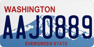 WA license plate AAJ0889