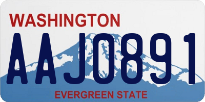 WA license plate AAJ0891