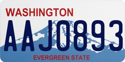 WA license plate AAJ0893
