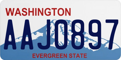 WA license plate AAJ0897
