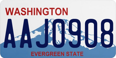 WA license plate AAJ0908