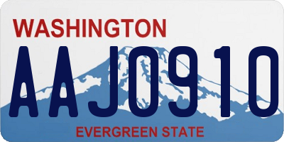 WA license plate AAJ0910