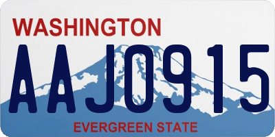 WA license plate AAJ0915