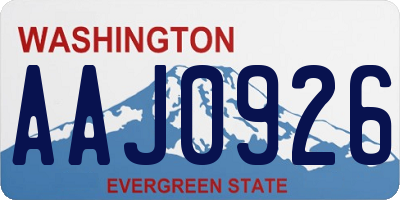 WA license plate AAJ0926