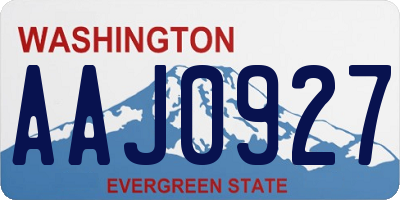 WA license plate AAJ0927
