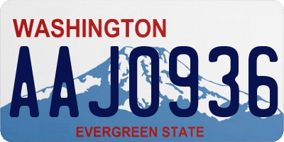 WA license plate AAJ0936